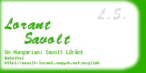 lorant savolt business card